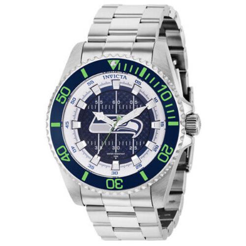 Invicta Nfl Seattle Seahawks Quartz Blue Dial Men`s Watch 36927