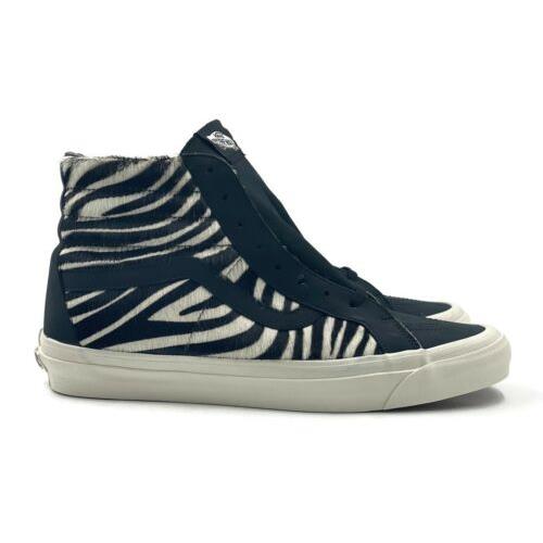 Vans Sk8 Hi 38 DX Mens Sz 13 Premium Skate Shoe Black Zebra Trainer Sneaker