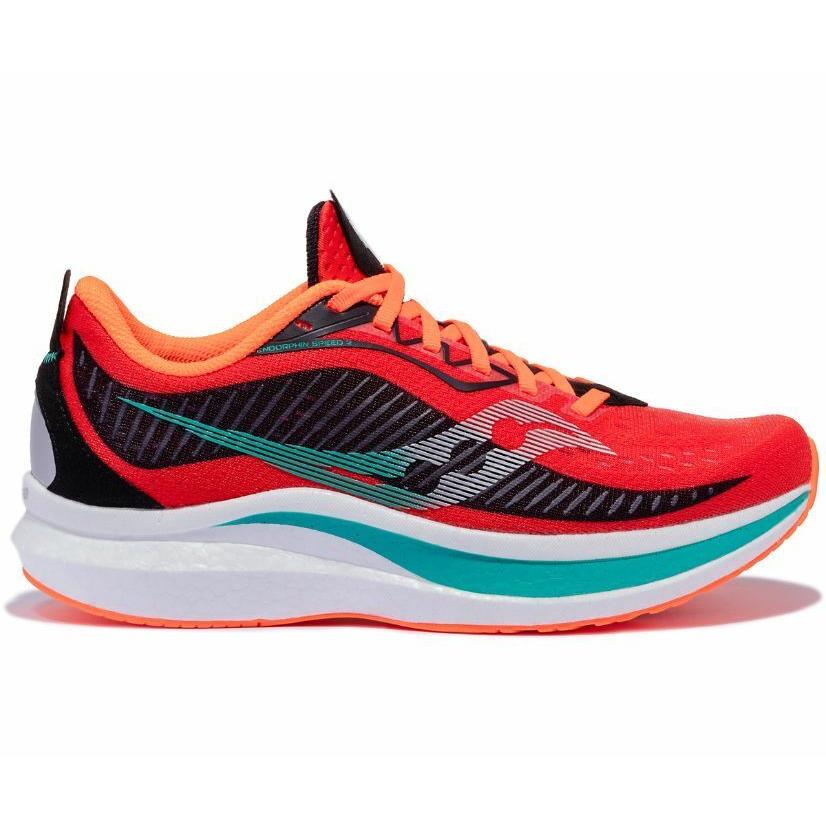 Saucony Endorphin Speed 2 Scarlet Red Black Running Trail Shoes Men`s Sizes 8-13 - Red