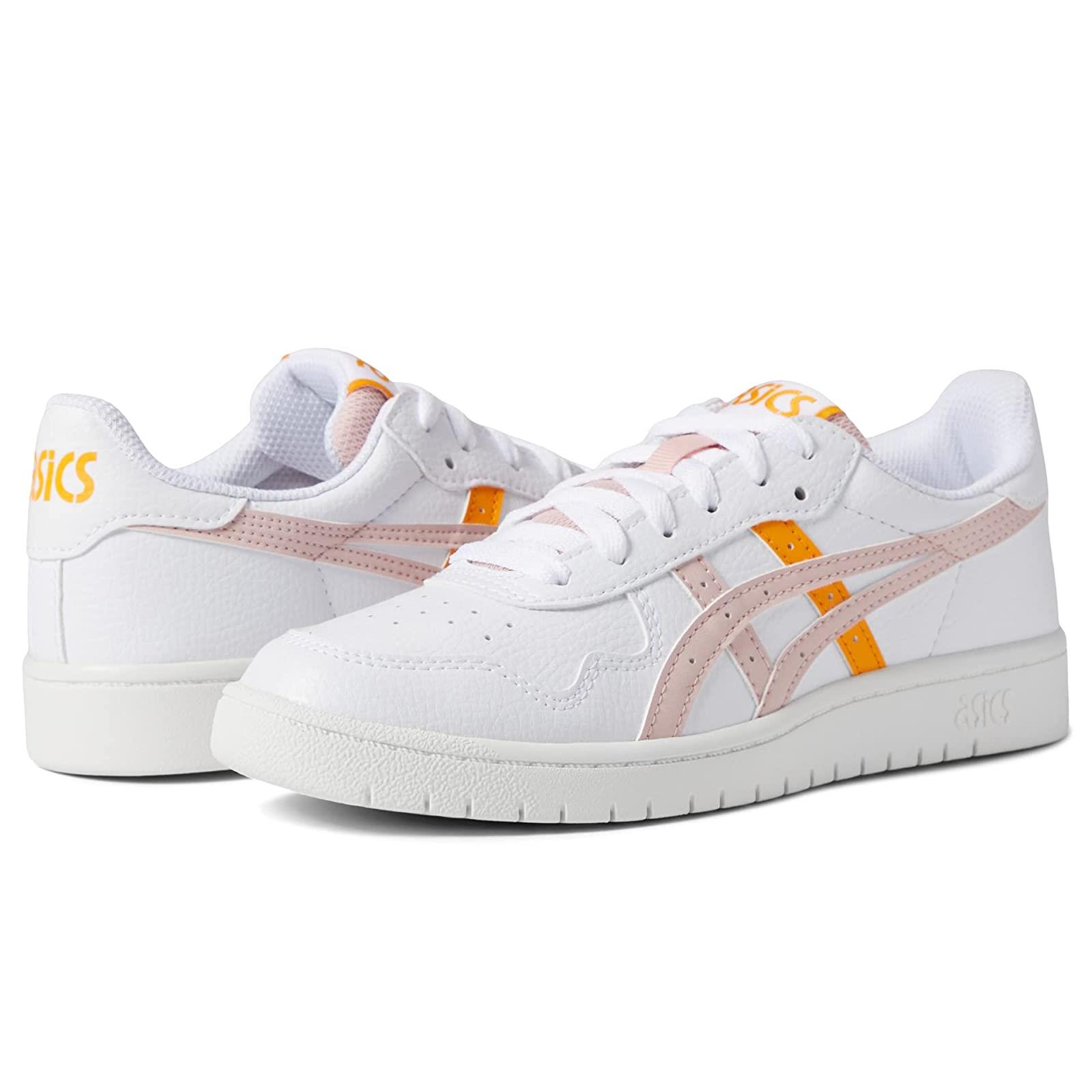 Girl`s Sneakers Athletic Shoes Asics Kids Japan S GS Big Kid White/Ginger Peach 1