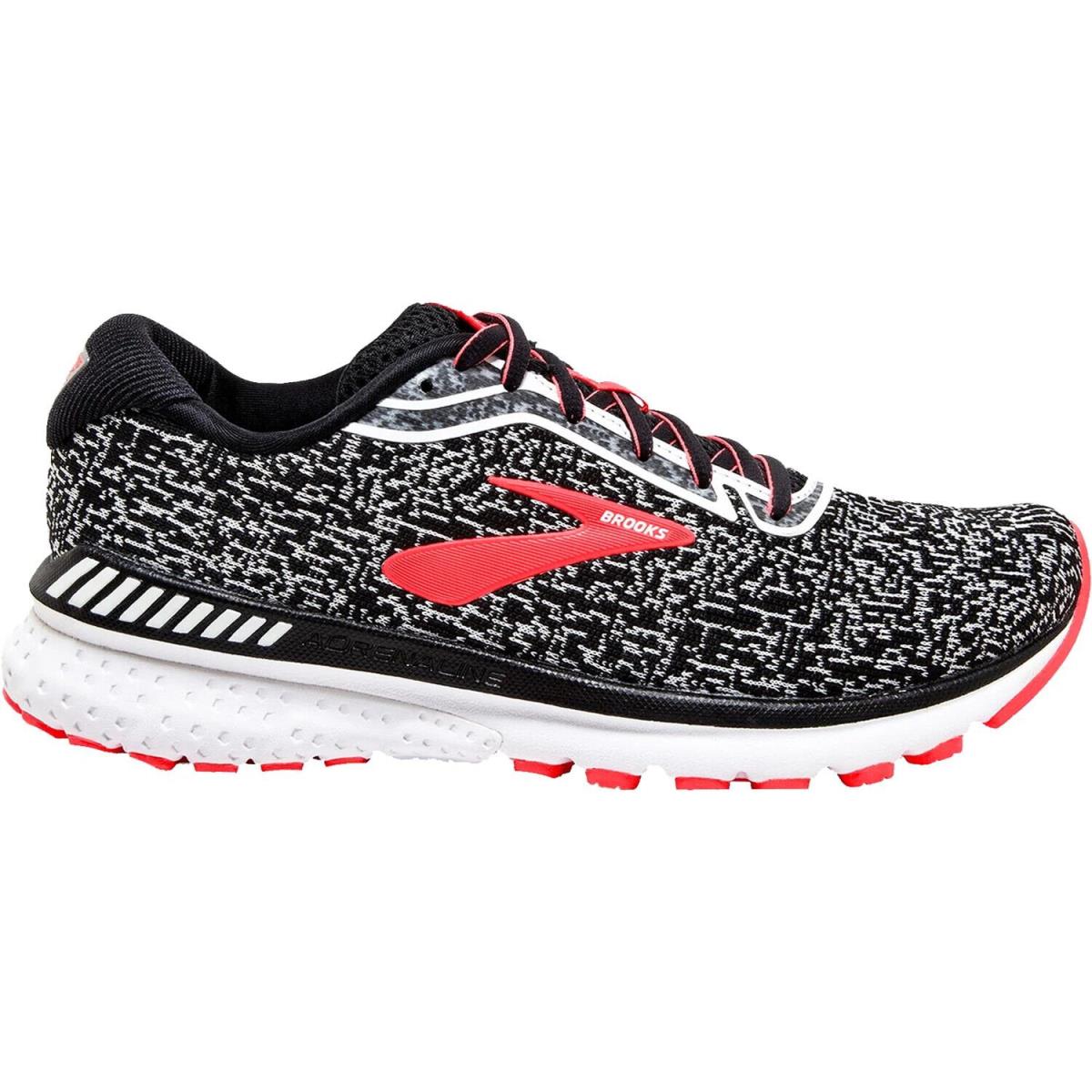 Brooks Women`s Adrenaline Gts 20 Black/white/fiery Coral Running Shoes Size 10 B