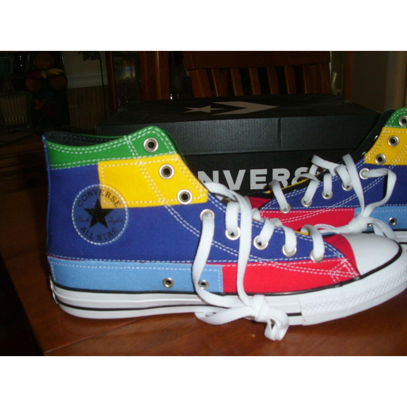 red blue yellow and green converse