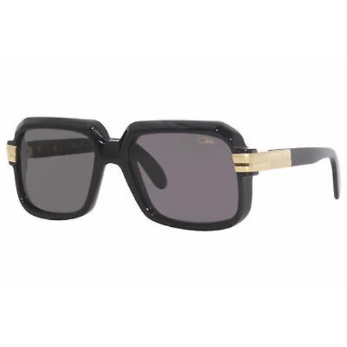 Cazal Legends MOD607 607 001SG Shiny Black/gold/grey Lens Square Sunglasses 56mm