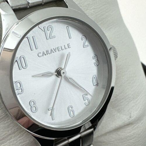Caravelle Women`s Quartz Silver-tone Bracelet Arabic Numerals 24mm Watch 43L209