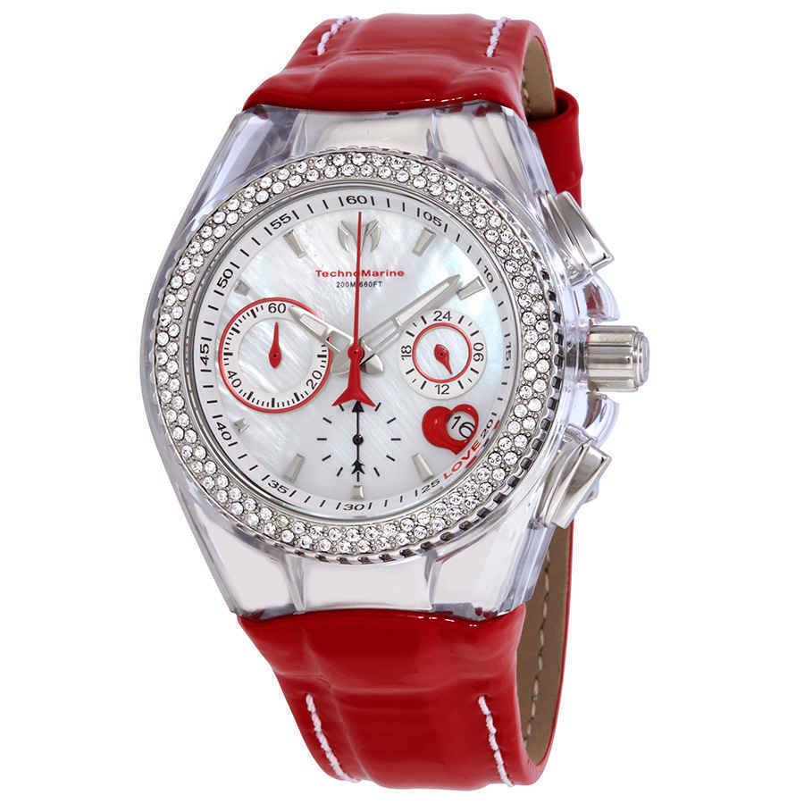 Technomarine Cruise Valentine Chronograph Crystal Mop Dial Ladies Watch 117001