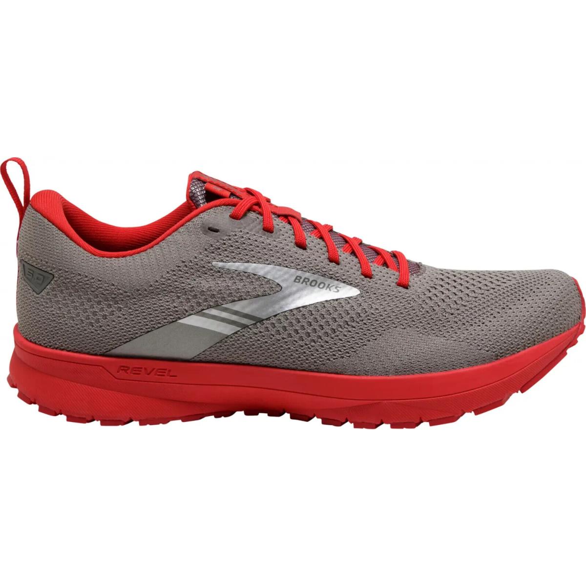 Brooks Revel 5 Men`s Running Shoes All Colors US Sizes 7-14 Grey/Red