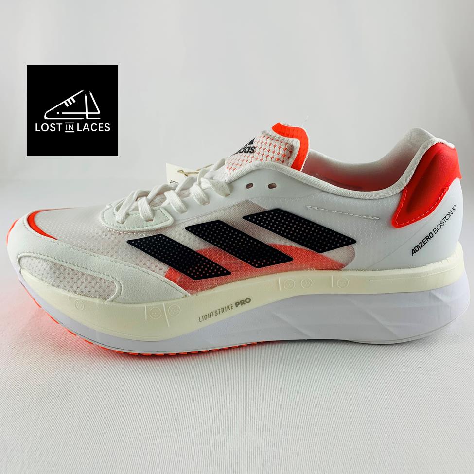 Adidas Adizero Boston 10 White Red Women`s Sizes Running Shoes FY4080