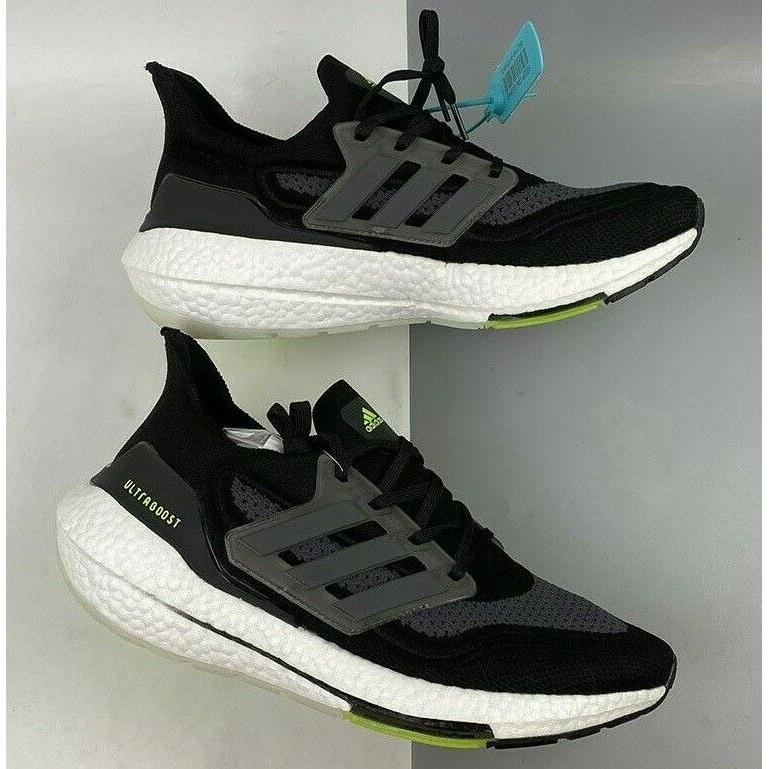 Adidas Ultraboost 21 FY0374 Black/yellow Men`s Casual Running Shoes Size 9