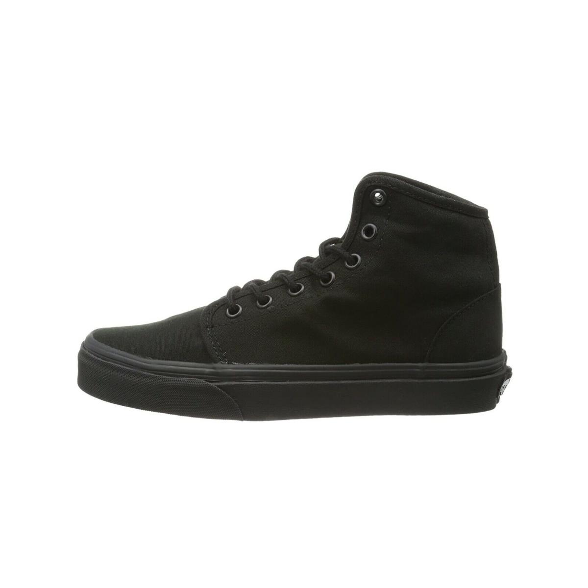 black canvas high top vans