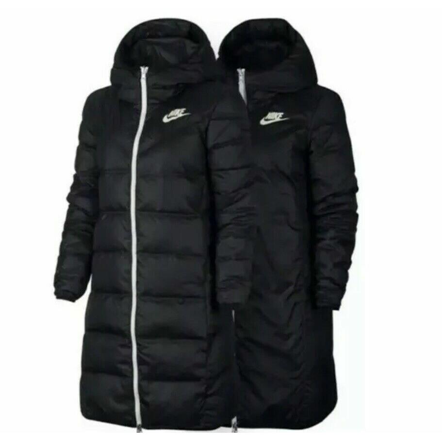 Nike Women Black/white Down Fill Windrunner Reversible Jacket CU0284-010 S/m/l