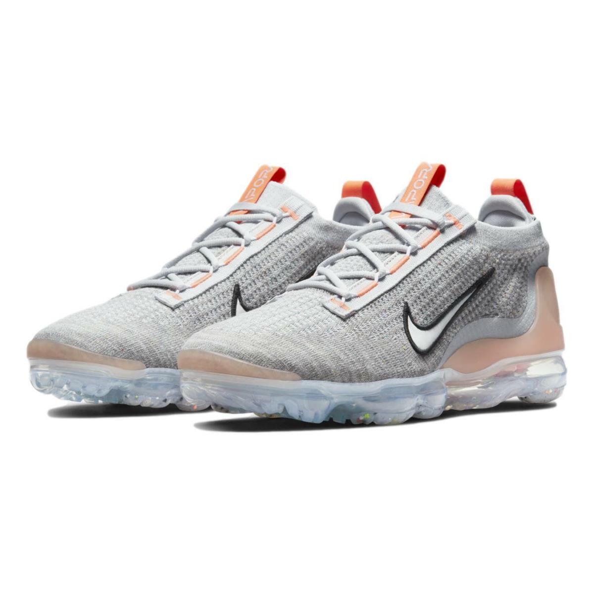 Nike Air Vapormax 2021 Flyknit Men`s Shoes `grey Fog/bright Mango` DH4084-002 - Grey Fog/White-Bright Mango
