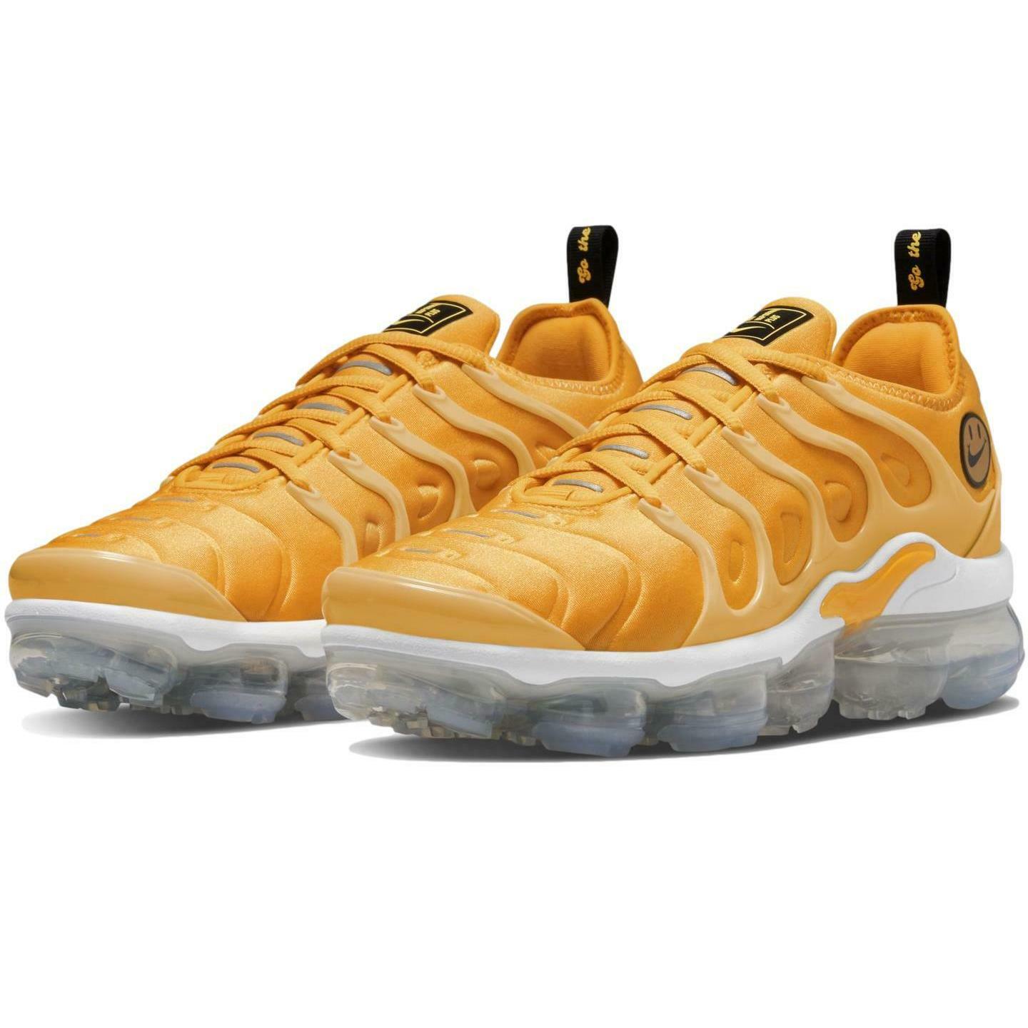 Nike Women`s Air Vapormax Plus `go The Extra Smile` Shoes Sneakers DO5874-700 - Pollen/Black-Yellow Strike
