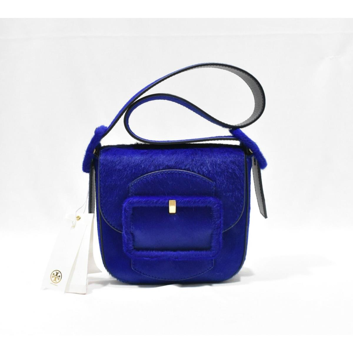 Tory Burch Blue Dahlia Mini Sawyer Calf Hair Shoulder Bag - Tory Burch bag  - 046741128450 | Fash Brands