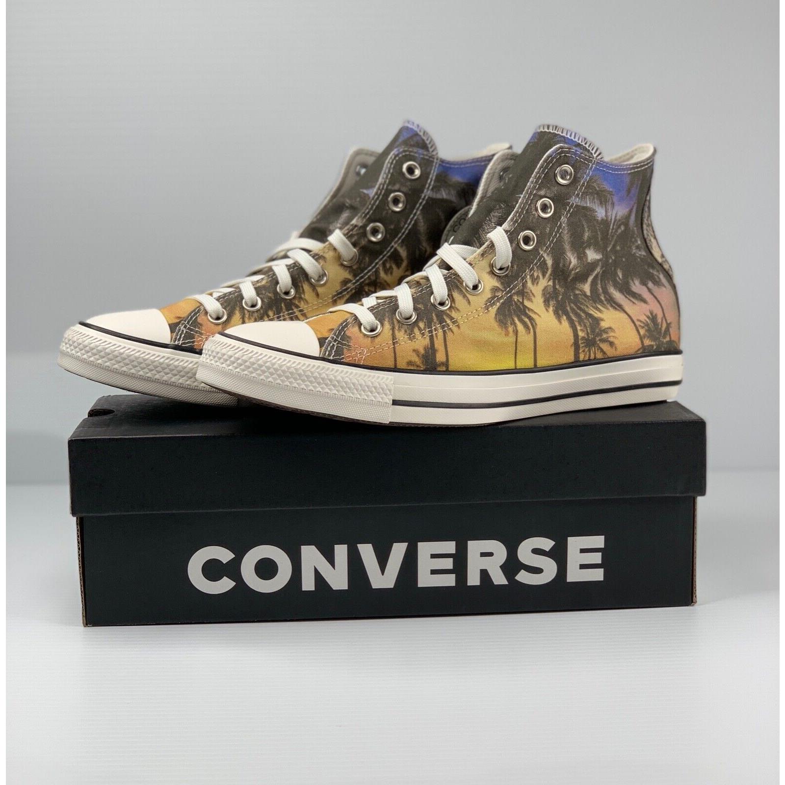 Mens Size 9 Womens 11 Shoes Converse High Sunset Palm Trees Ctas Casual