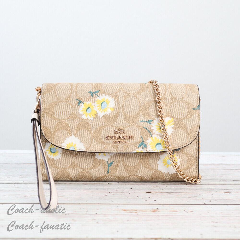 Coach C3052 Gemma Clutch Crossbody in Signature Canvas with Daisy Print