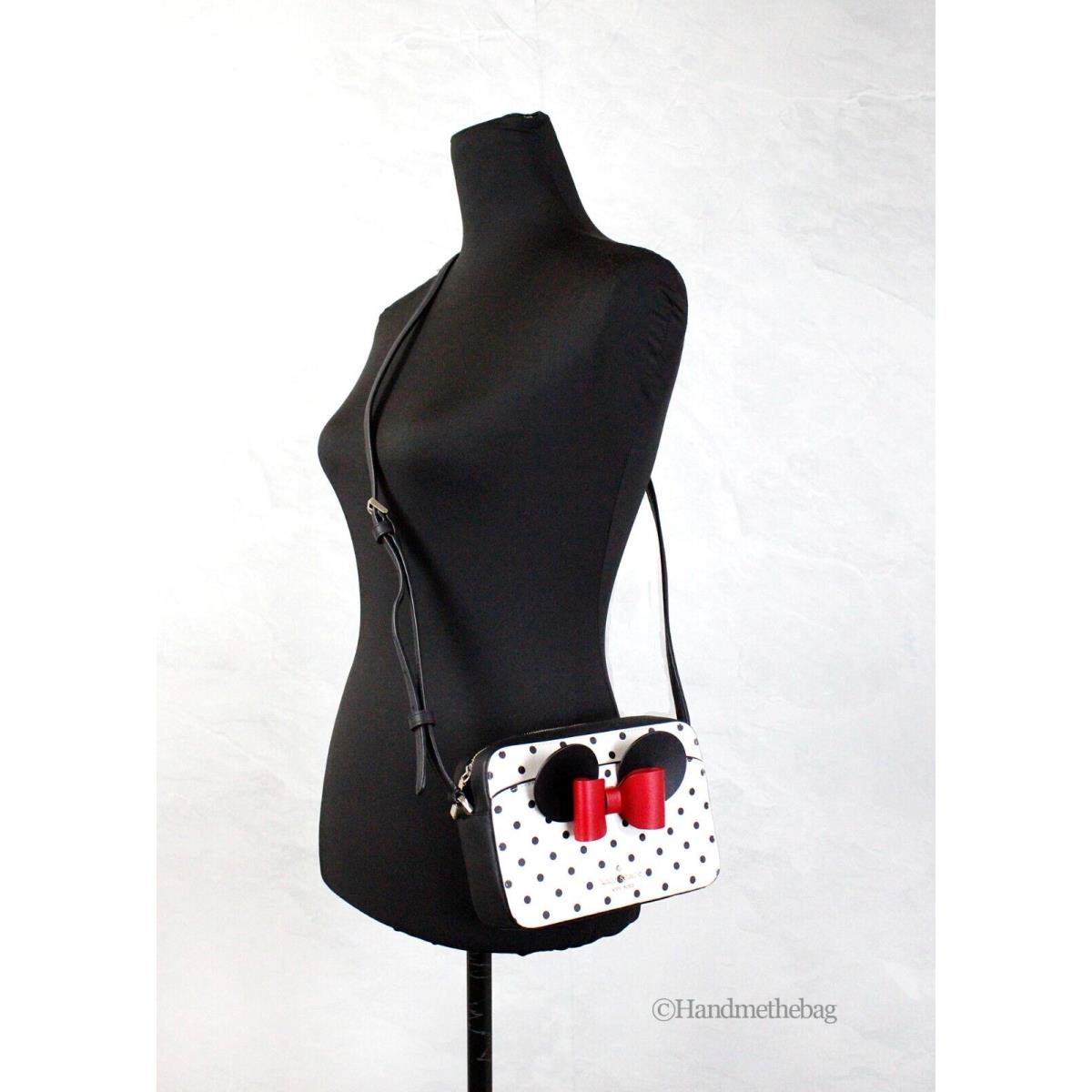 NEW Kate Spade X Disney Minnie Mouse Camera Bag Polka Dot store Printed PVC Crossbody