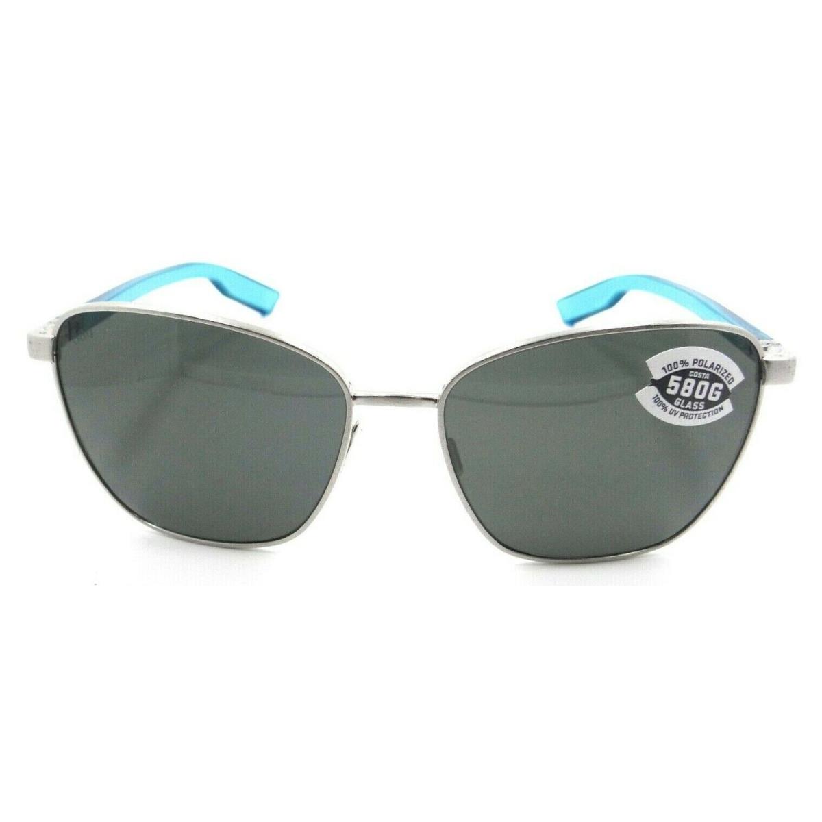 Costa Del Mar Sunglasses Paloma 58-16-133 Brushed Silver / Gray 580G Glass