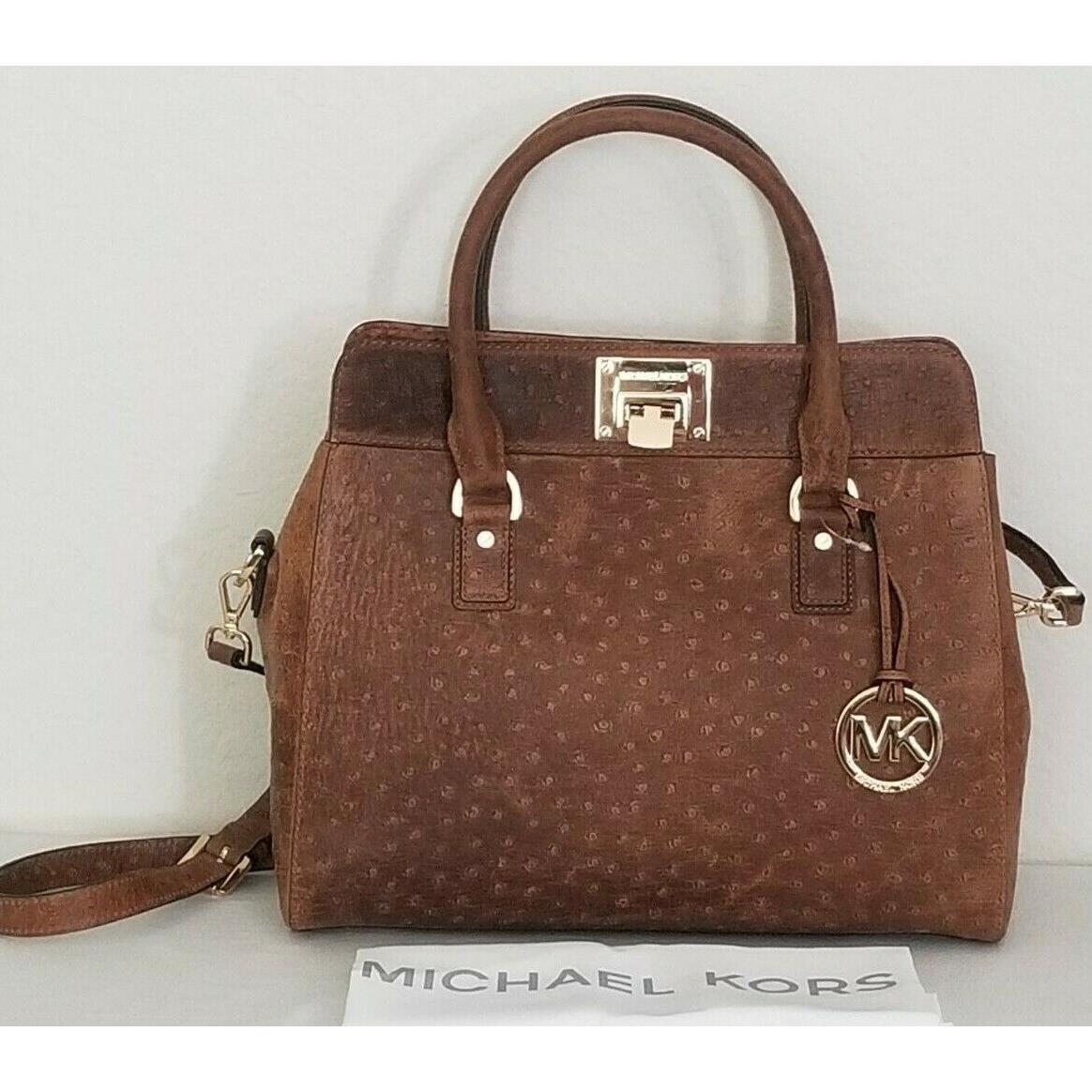 Michael Kors Astrid Mocha Ostrich Leather Satchel Bag+/or Matching Wallet - Michael  Kors bag - 000887623866 | Fash Brands