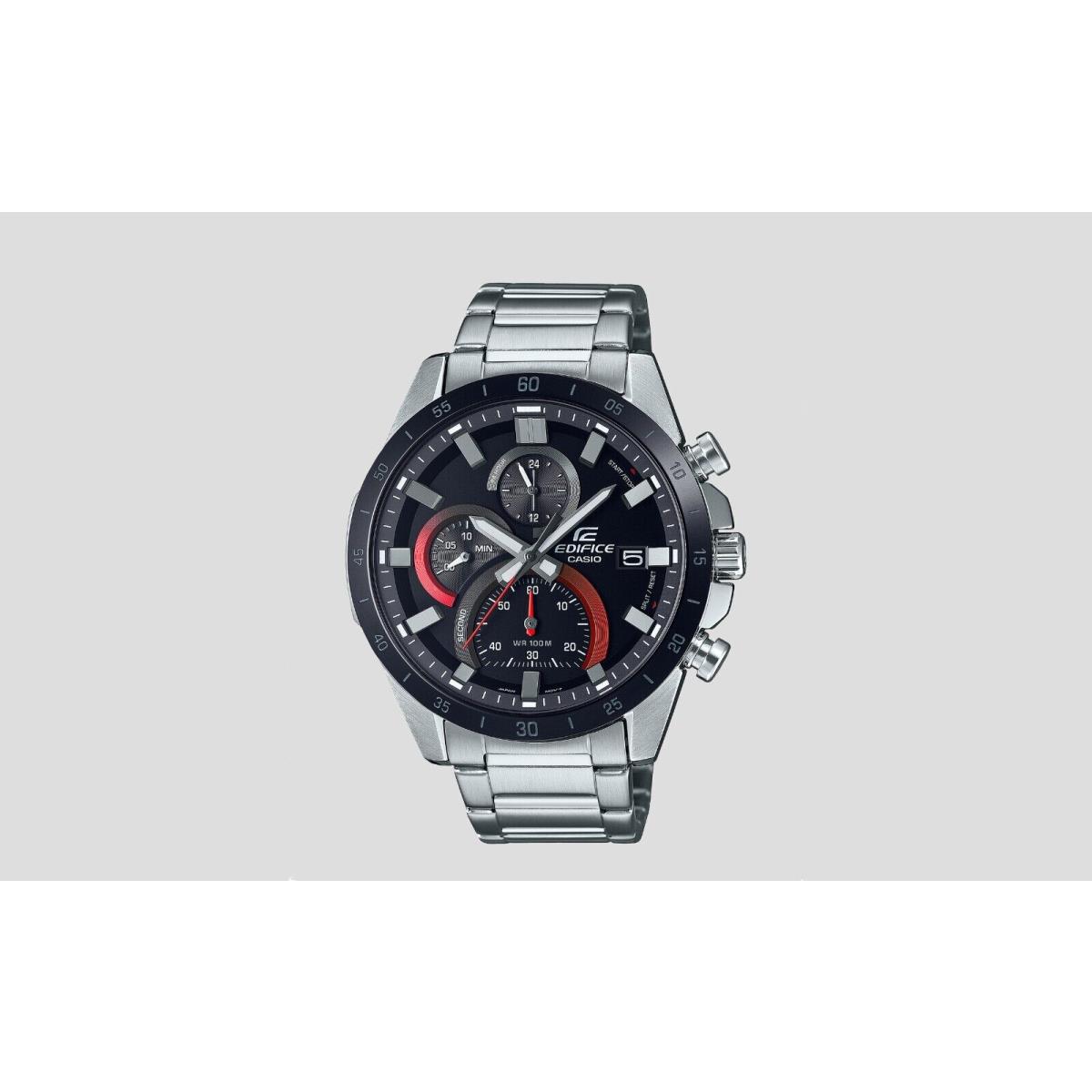 Casio Edifice EFR-571DB-1A1 Men Japan Quartz Chronograph Watch Black - Dial: Black, Band: Silver, Bezel: Black