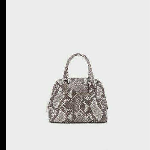 Dkny Stefani Snakeskin Neutral Python Mini Dome Satchel Crossbody Women`s Bag