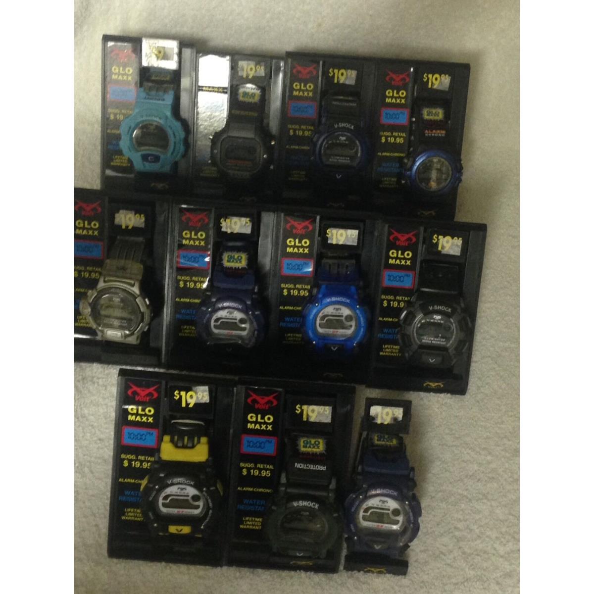 Swatch Vintage Mix Lot of 11 Men`s Watch Voit Glo Maxx Shock Water Resist Plus+