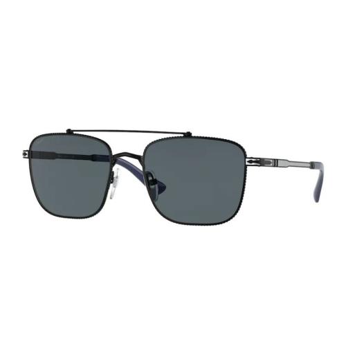 Persol 0PO 2487S 1111R5 Black Silver/blue Men`s Sunglasses