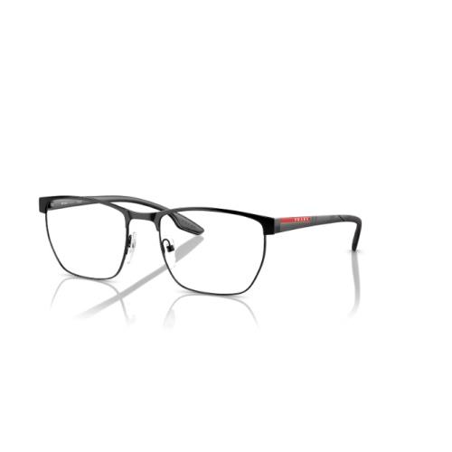 Prada Sport Linea Rossa Eyeglass Frames PS 50LV 1AB Black Rubber For Men 55