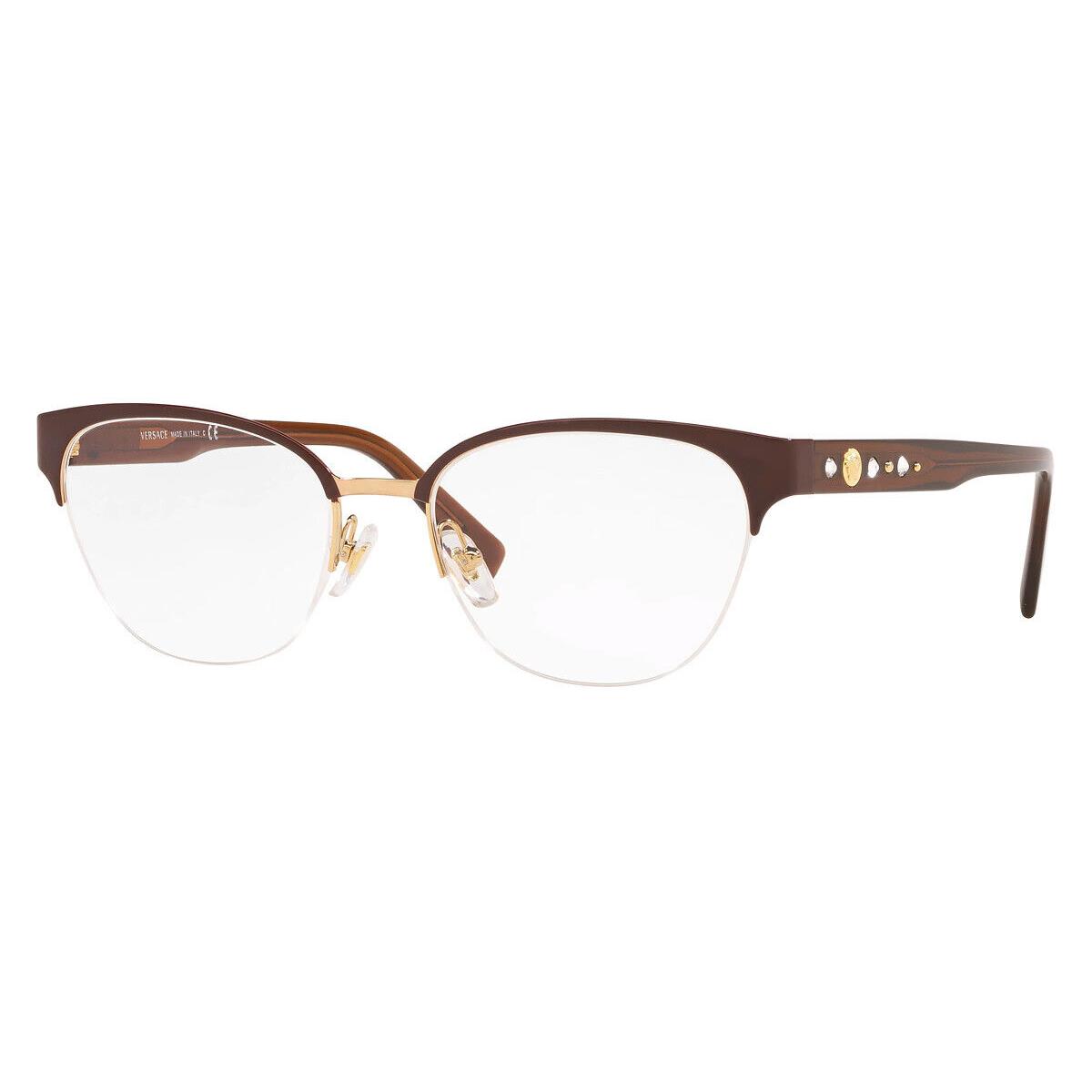 Versace Rx VE1255B-1435 Eyeglasses Brown/gold 52 mm