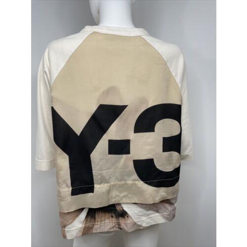Adidas Women s T-shirt Y-3 CH 3 Raw Jersey Short Sleeve Graphic S Beige Floral