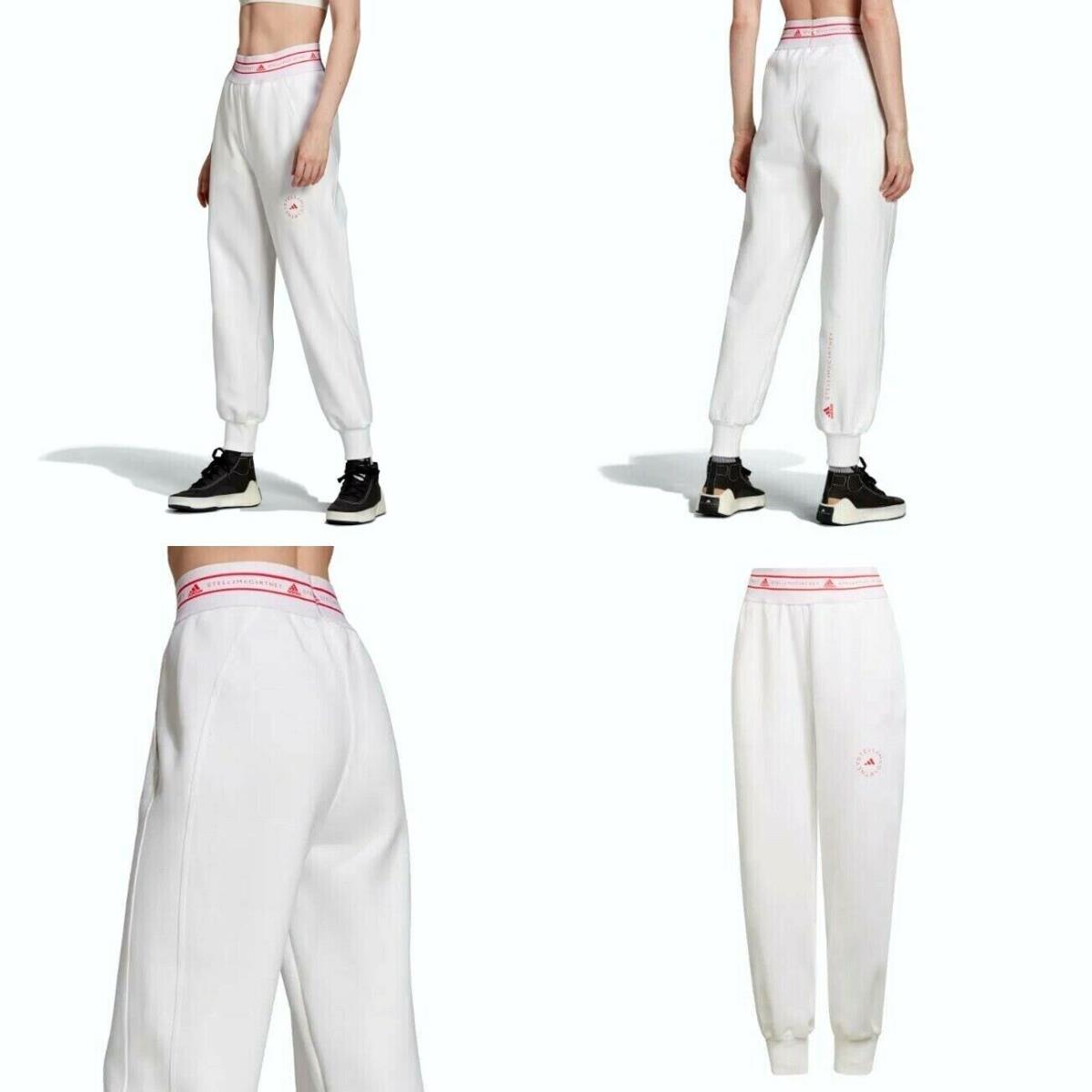 Adidas X Stella Mccartney Women`s SC Sweat Pants White Pink Size Large H53721