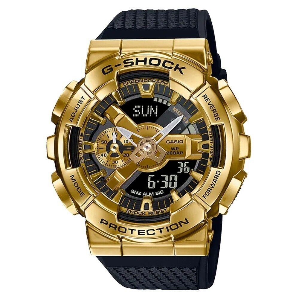 New- Casio G-shock Gold / Black Analog - Digital Watch GM110G-1A9