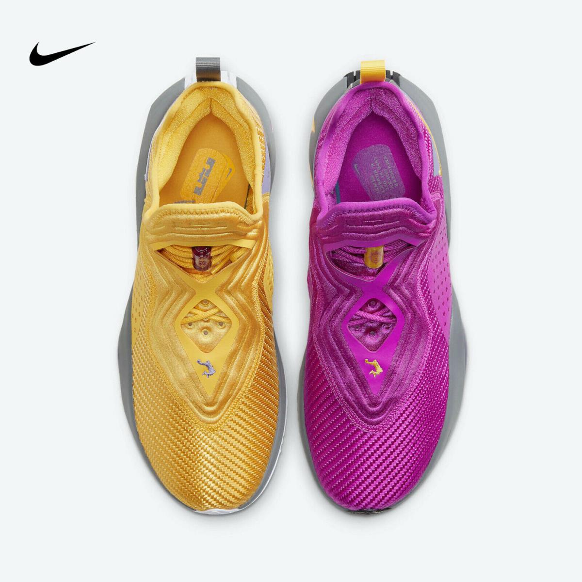Nike shoes LeBron Soldier XIV - Yellow / Purple 2
