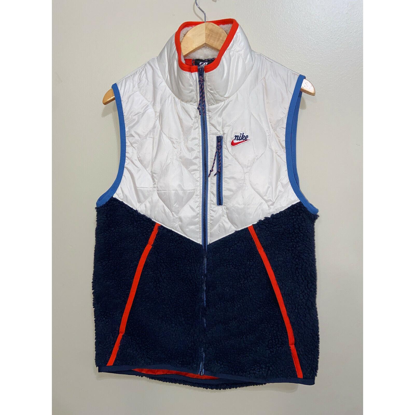Men`s Nike Heritage Insulated Sherpa Vest Multi-color Comfort CU4450-104 Size L
