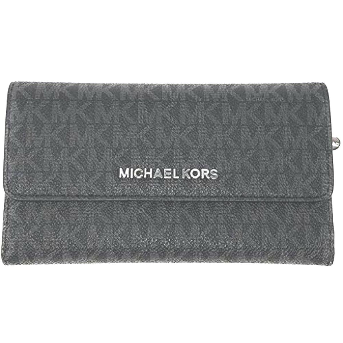 Michael Kors Women Lady Pvc Trifold Wallet Clutch Credit Card id Holder Black MK