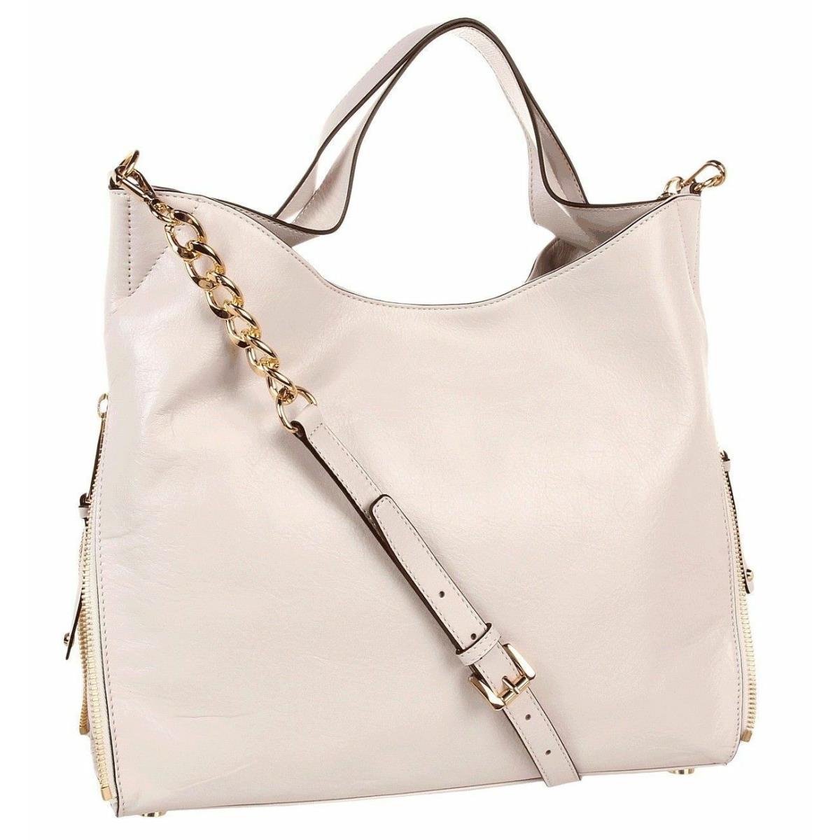 Michael Kors Devon Cream Ivory Leather Gold Chain Large Shoulder Tote Bag