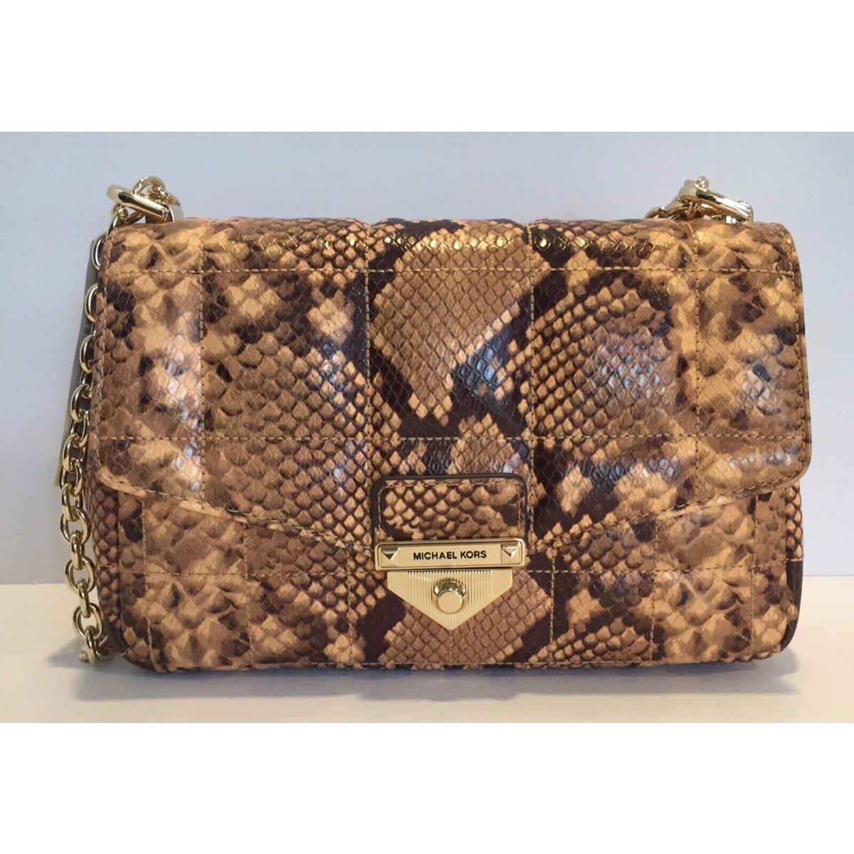 Michael Kors Soho Cantaloupe Chain Shoulder Bag Leather Quilted Goldtone Accents