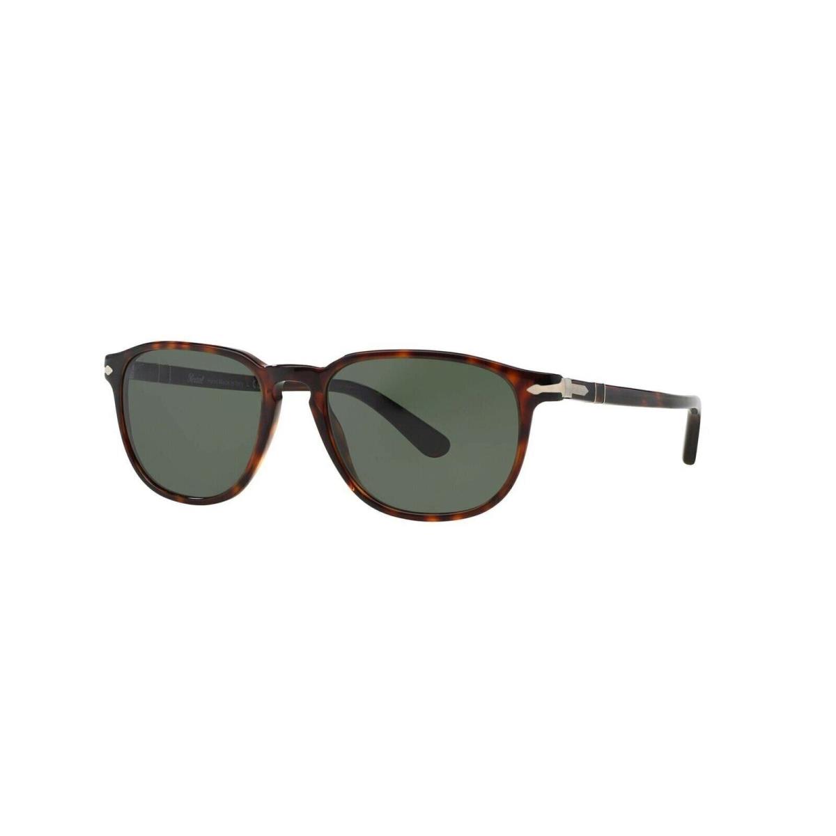 Persol PO3019S Square Sunglasses Havana/crystal Green 55 mm