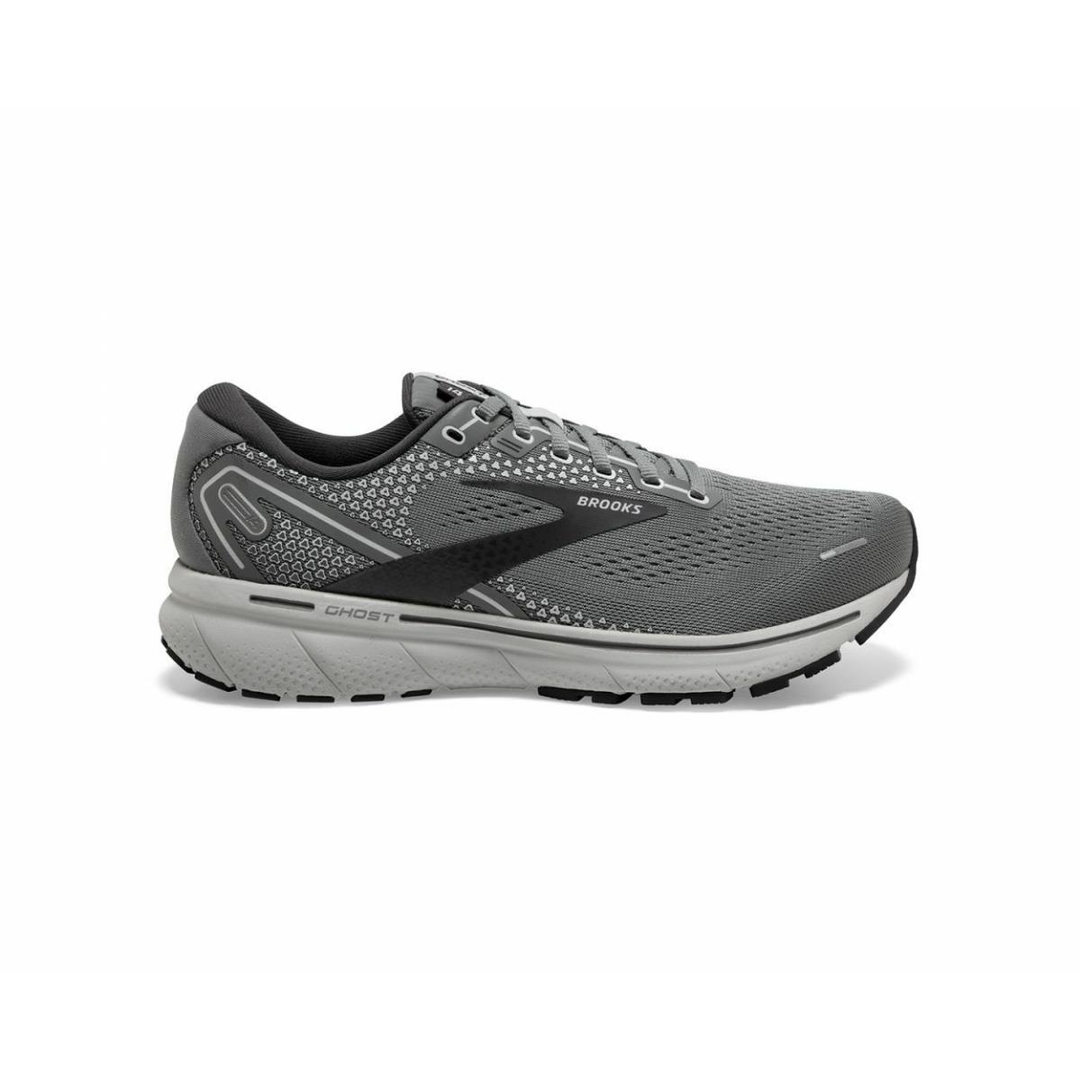Brooks Men`s Ghost 14 Run Grey Alloy Oyster Running Shoes - Gray