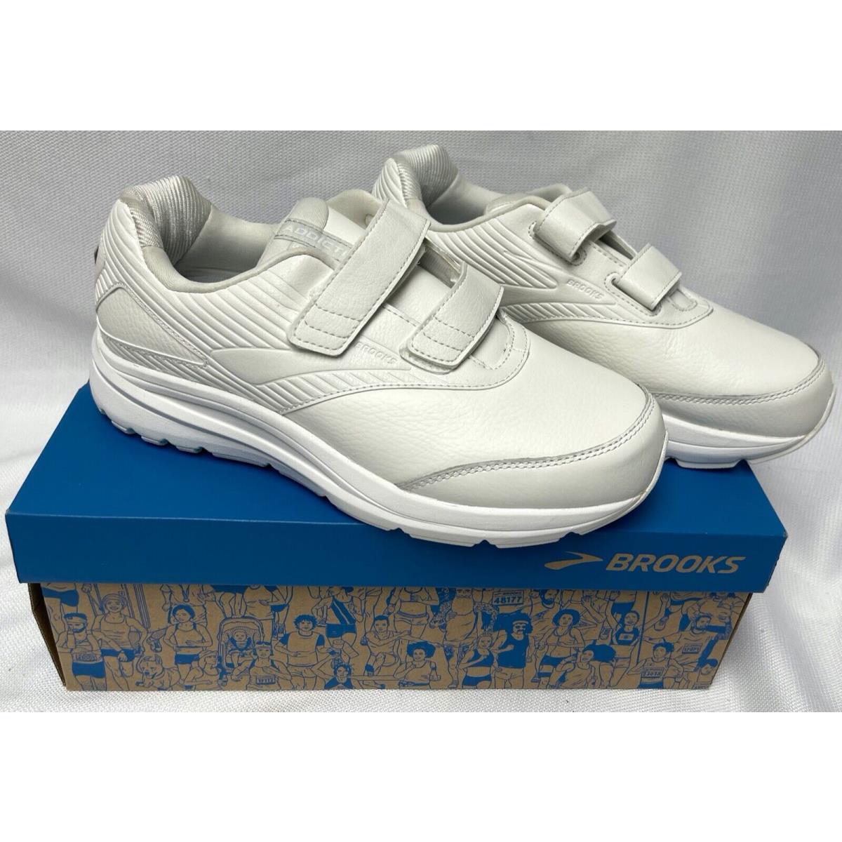 Mens Brooks Addiction Walker V-strap 2 Walking Shoes Sneakers White Size 9 4E