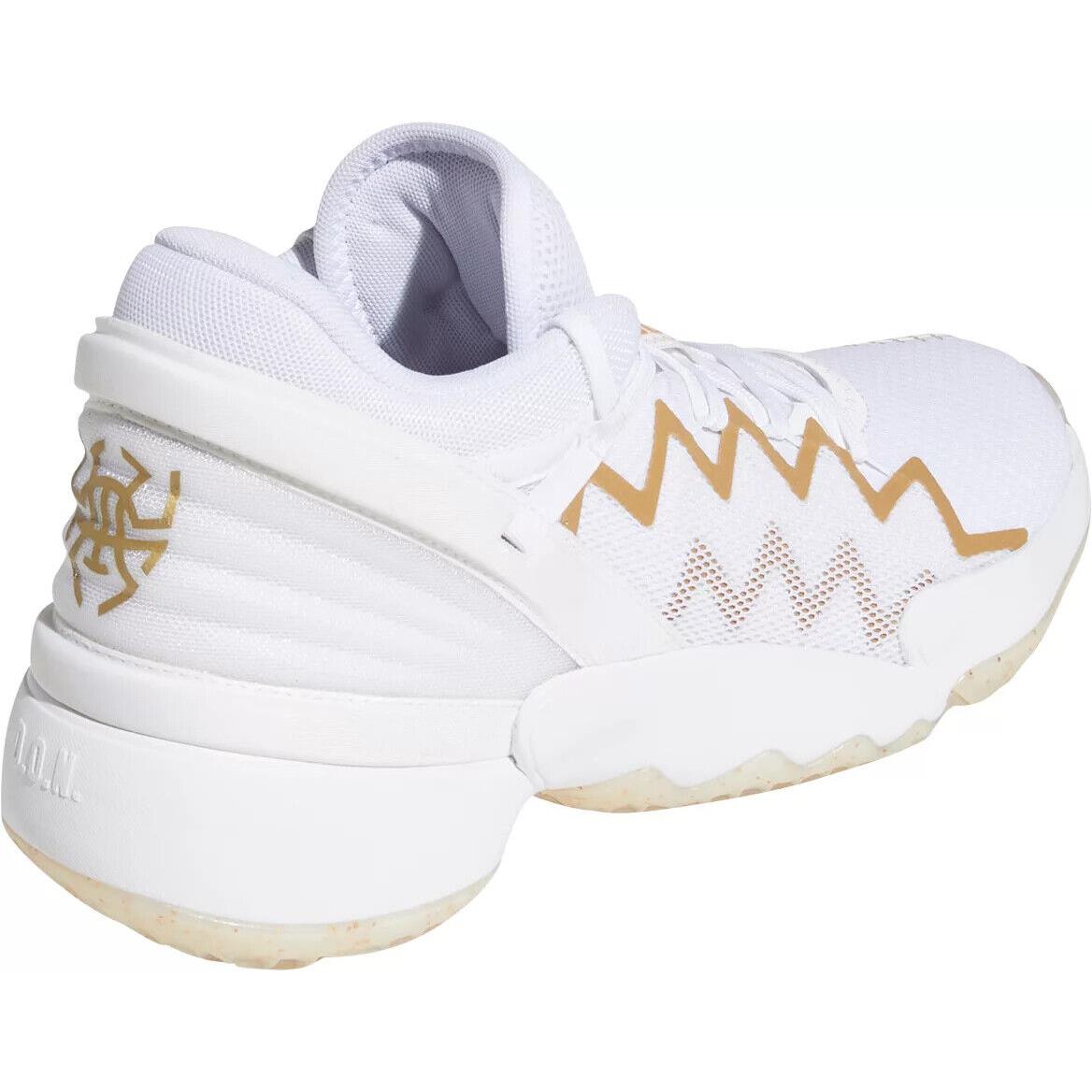 adidas white and gold basketball shoes