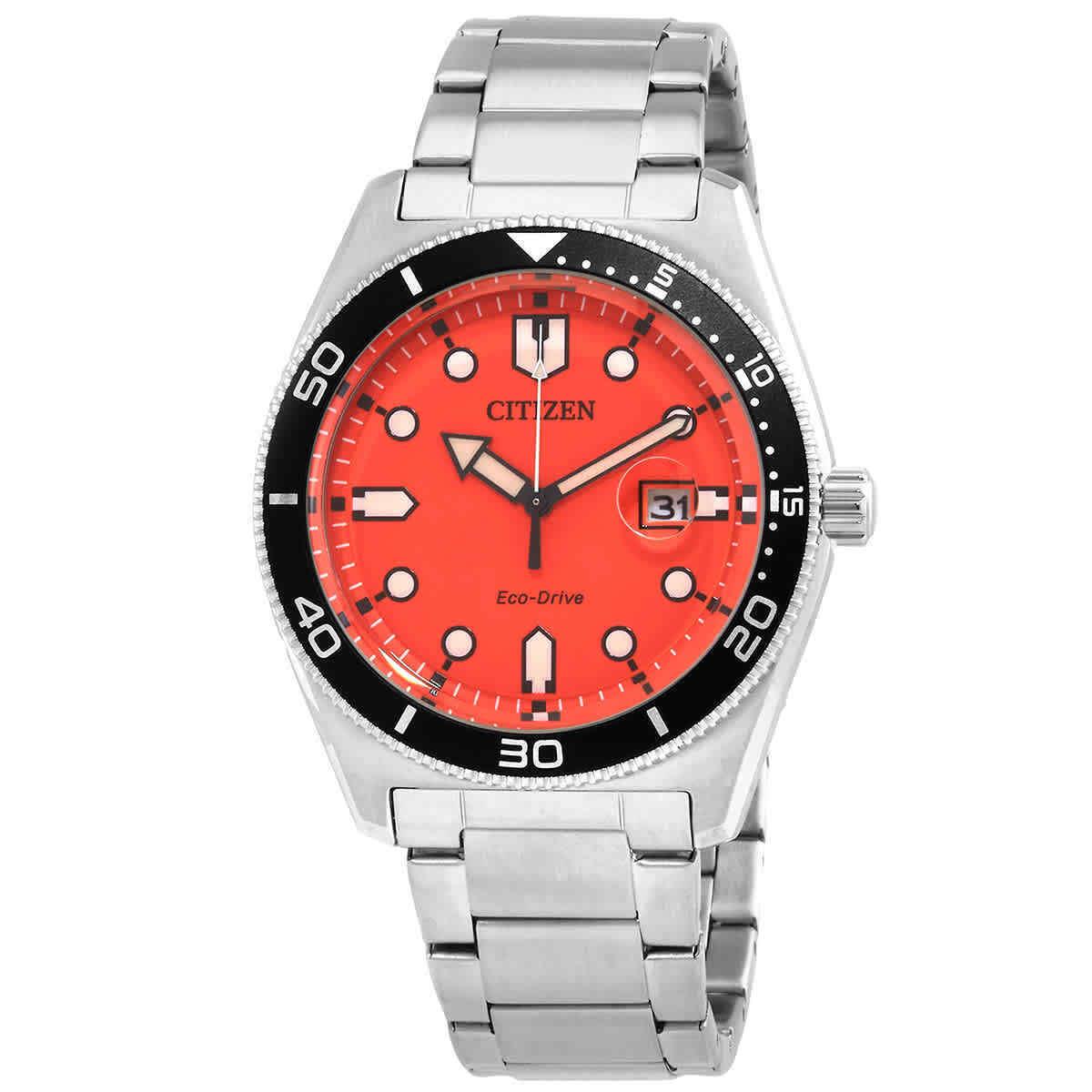 Citizen Eco-drive Orange Dial Men`s Watch AW1760-81X