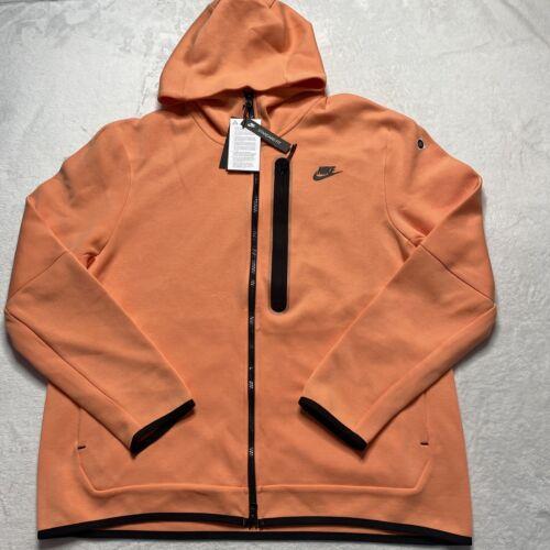 Nike Washed Tech Fleece Jacket DD3100-835 Orange Frost Full Zip Size XL