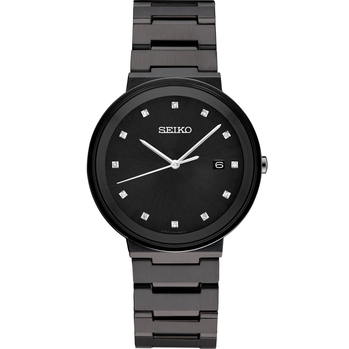 Seiko Men`s Essentials Black Sunray Dial All Black Watch SUR489