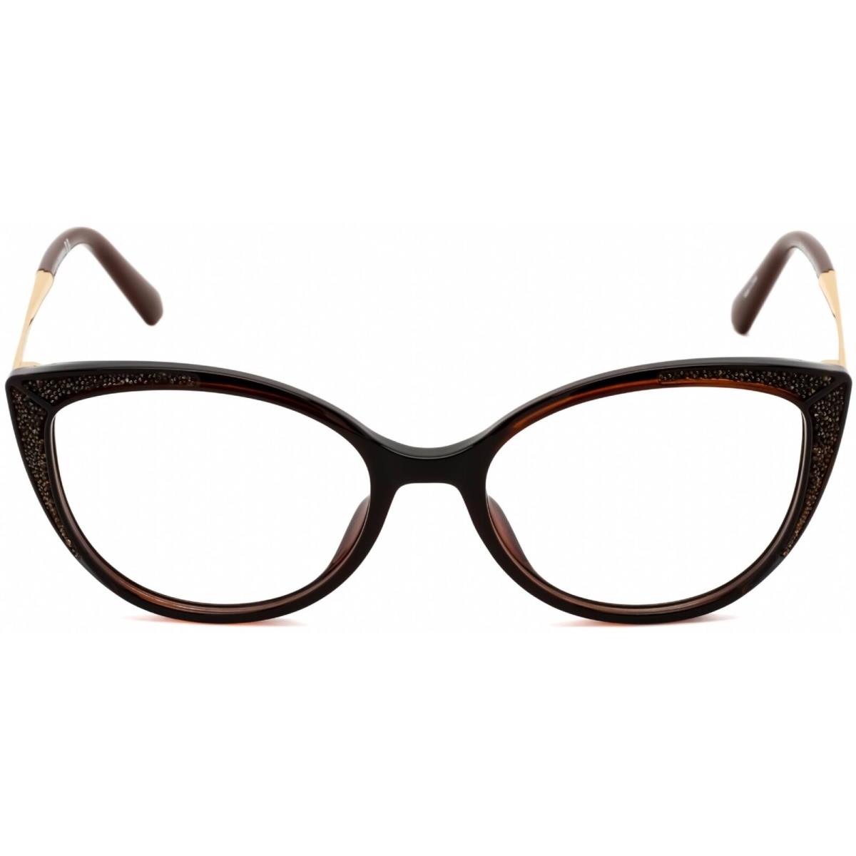 Swarovski Women`s Eyeglasses Shiny Dark Brown Plastic/metal Frame SK5362 048