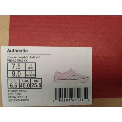 vans checkerboard size 9