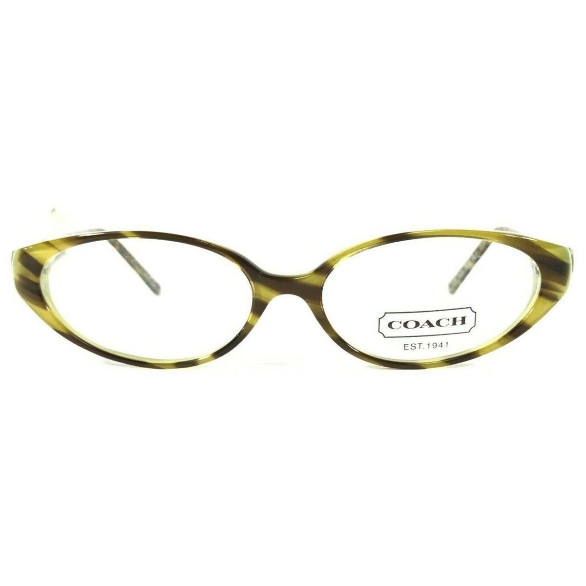 Coach Renee 609 Havana Eyeglasses Frames Brown Green Horn Cat Eye 48-14-135