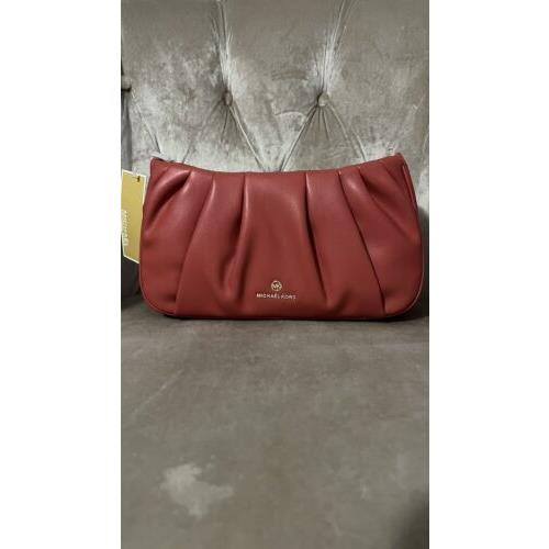 Michael Kors Hannah Small Convertible Clutch Light Berry Bag Handbag Pink