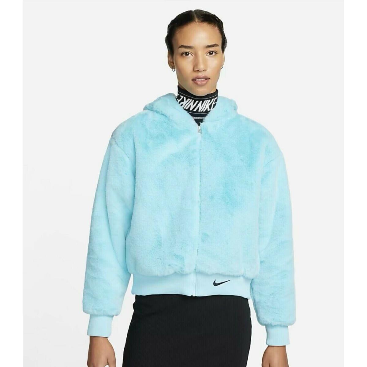 Nike Womens Sportswear Essentials Faux Fur Jacket DD5116-482 Size Small