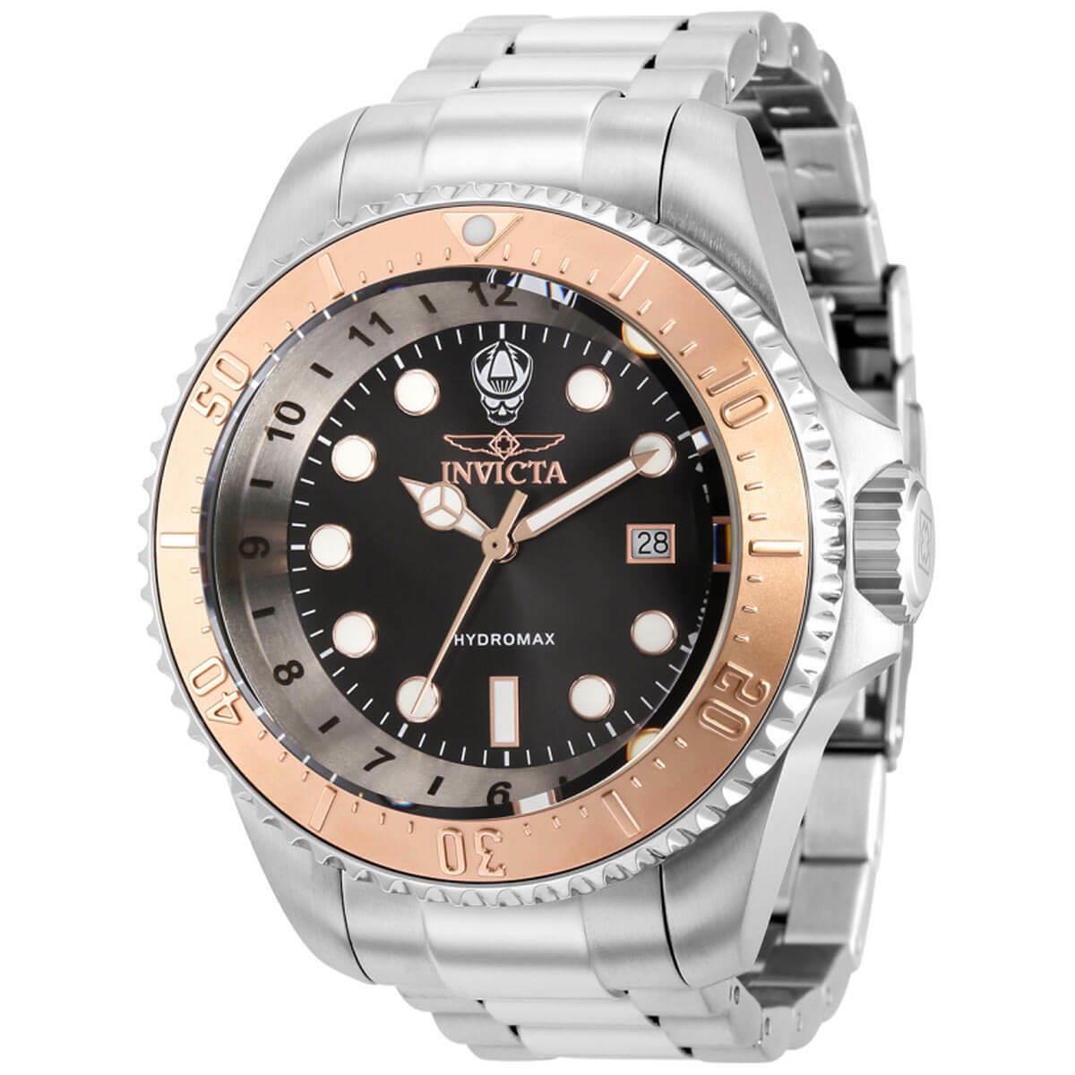 Invicta Men`s Watch Hydromax Silver Tone and Rose Gold Bezel Bracelet 38017