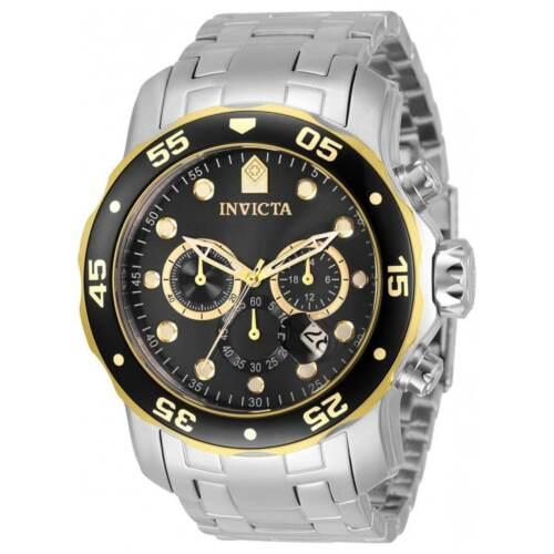 Invicta Men`s Watch Pro Diver Chrono Black and Gold Tone Rotating Bezel 33999